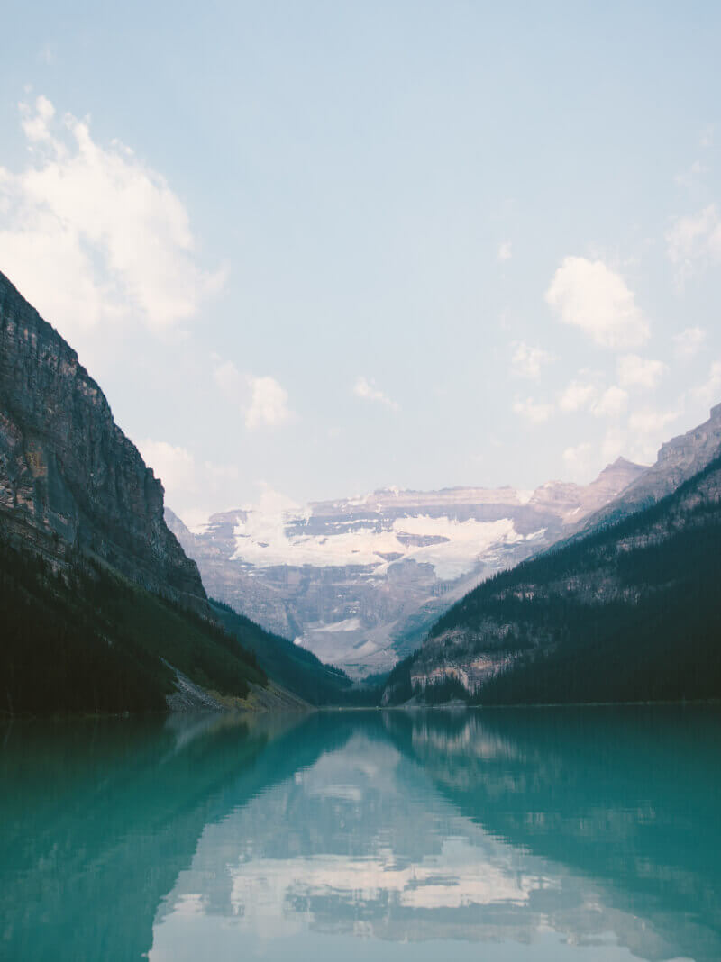 beautiful crystal waters with maountainous background 